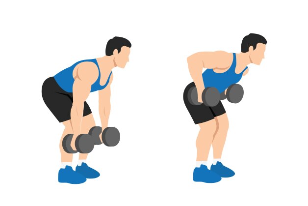 Ilustración remo inclinado