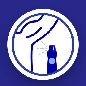 icono de desodorante en spray siendo aplicado en axilas